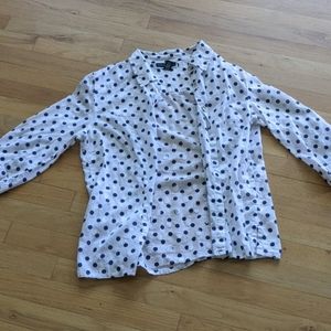 White and blue polkadot Blouse